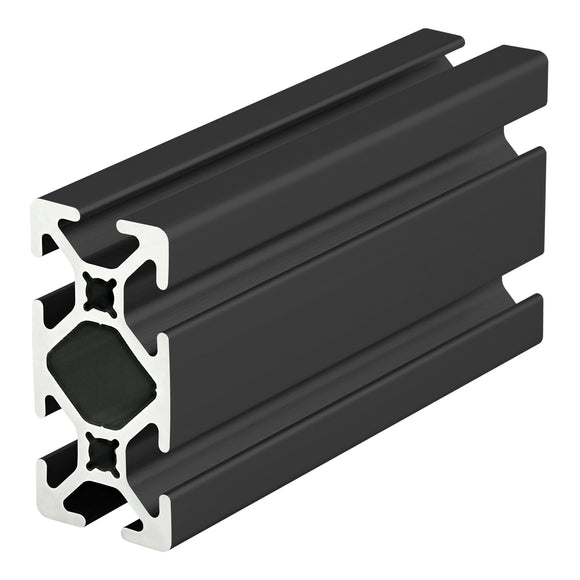 1020-S-BLACK-242 -  1" x 2" T-SLOTTED EXTRUSION SMOOTH 242" BAR BLACK ANODIZE