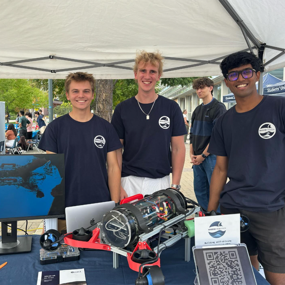 Group shot with robot