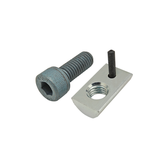 75-3461 -  Bolt Assembly: M8 x 20.00mm Blue SHCS with Roll-In T-Nut with Flex Handle - Bright Zinc