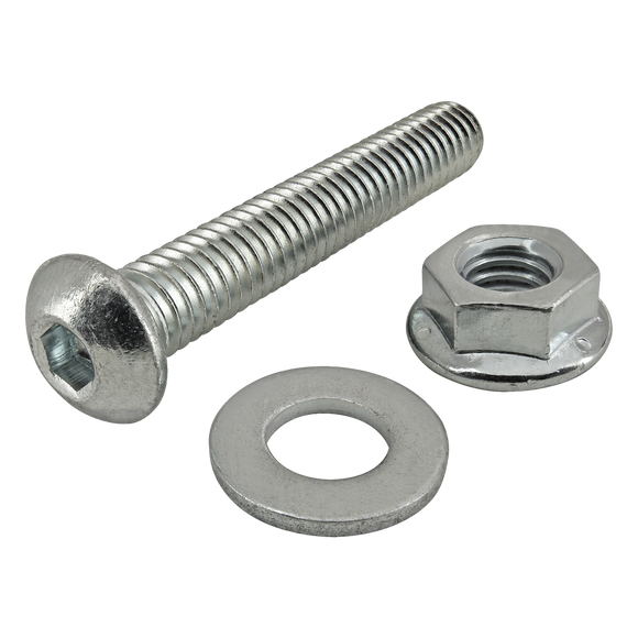 3961 -  Bolt Assembly: 5/16-18 x 2.000" Bright BHSCS with Washer and Flanged Hex Nut - Bright Zinc