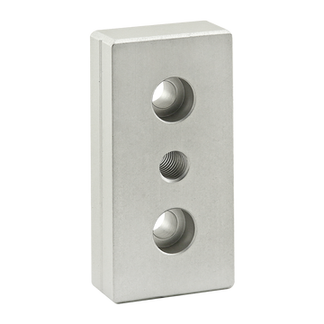 40-2130 -  40 Series 3 Hole - Center Tap Base Plate - 40mm x 80mm with M10 Tap