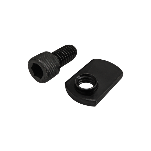 3454 -  Bolt Assembly: 5/16-18 x .625" Black SHCS and Slide-In Economy T-Nut - Offset Thread - Black Zinc