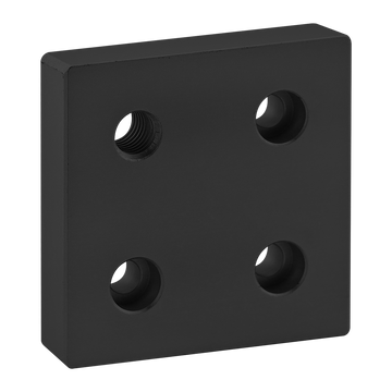 2141-BLACK -  15 Series 4 Hole - Offset Tap Base Plate: 3.00" x 3.00" with 1/2-13 Corner Tap