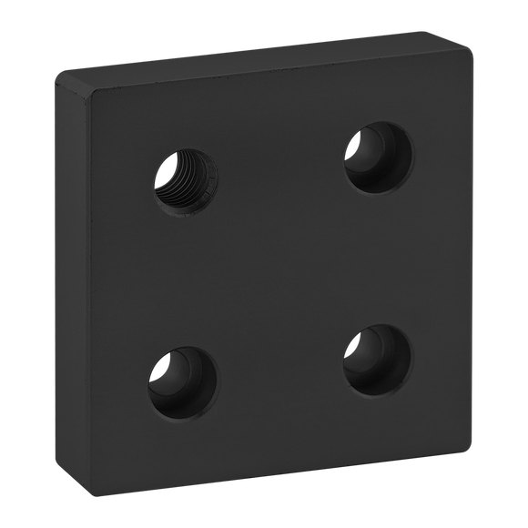 2141-BLACK -  15 Series 4 Hole - Offset Tap Base Plate: 3.00" x 3.00" with 1/2-13 Corner Tap