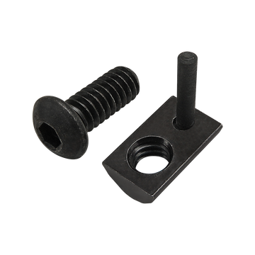 75-3803 -  Bolt Assembly: 1/4-20 x .625" Black BHSCS with Roll-In T-Nut with Flex Handle - Black Zinc