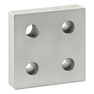 40-2146 -  40 Series 4 Hole - Offset Tap Base Plate: 80mm x 80mm with M16 Corner Tap