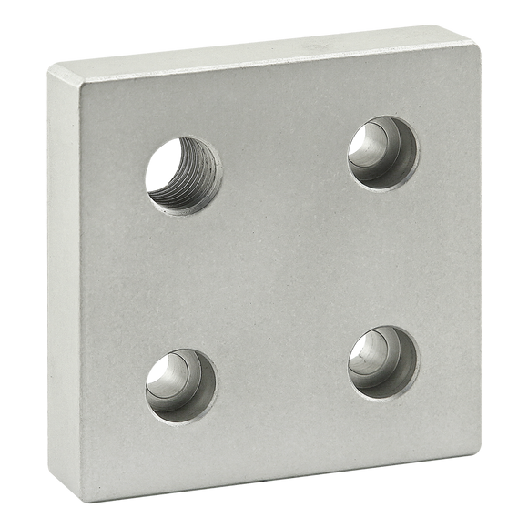 40-2146 -  40 Series 4 Hole - Offset Tap Base Plate: 80mm x 80mm with M16 Corner Tap