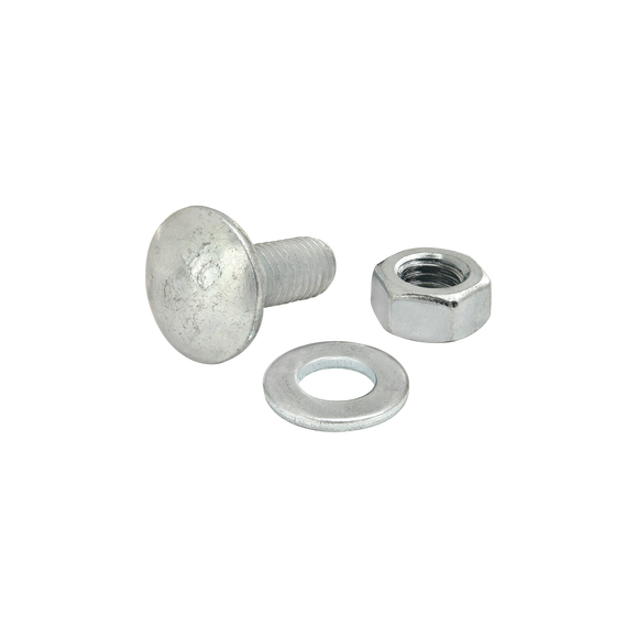 3889 -  Bolt Assembly: M8 x 20.00mm Bright Slide-In Flanged Economy T-Slot Stud with Washer and Hex Nut - Bright Zinc