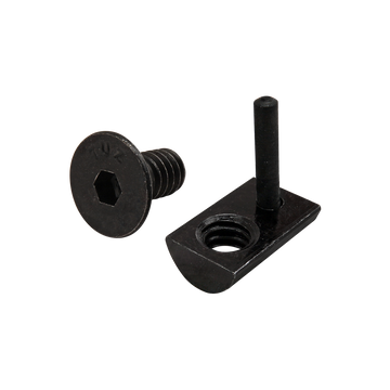 3415 -  Bolt Assembly: 1/4-20 x .500" Black FHSCS and Roll-In T-Nut with Flex Handle - Black Zinc