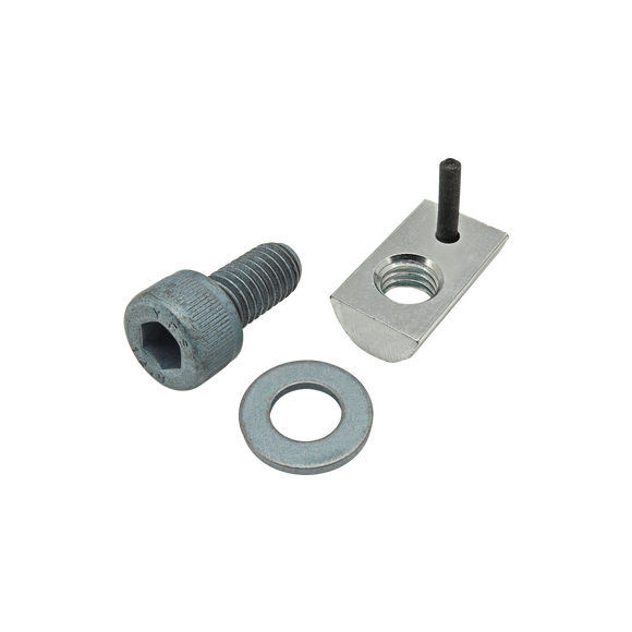 75-3463 -  Bolt Assembly: M8 x 16.00mm Blue SHCS with Washer and Roll-In T-Nut with Flex Handle - Bright Zinc