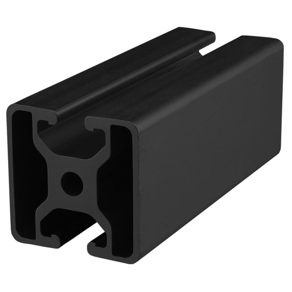 40-4004-6.05M-BLACK-FB -  40mm X 40mm BI-OPP T-SLOT EXT 6.05M BARFULL BLACK ANODIZE