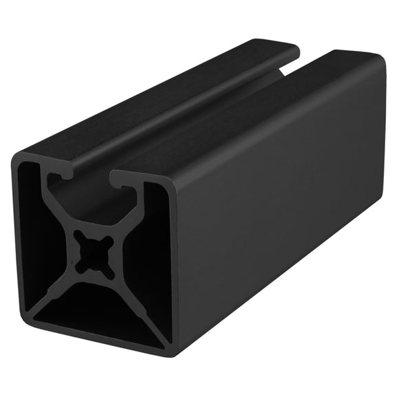 1501-LS-242-BLACK-FB -  1.5" X 1.5" LITE SMTH MONO T-SLOT EXT 242" BAR FL BLK ANOD