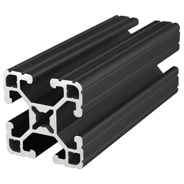 1515-UL-BLACK-120 -  1.5" X 1.5" T-SLOTTED EXTRUSION ULTRA LITE BLACK ANODIZE