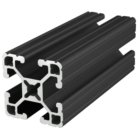 1515-UL-BLACK-120 -  1.5" X 1.5" T-SLOTTED EXTRUSION ULTRA LITE BLACK ANODIZE