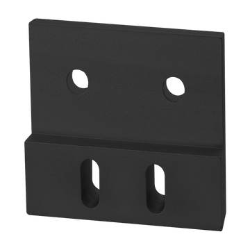 4524-BLACK -  10 to 15 Series 4 Hole - Rectangular Slotted Transition Flat Plate with Flush Offset