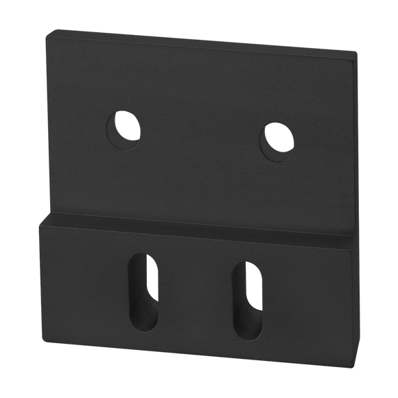 4524-BLACK -  10 to 15 Series 4 Hole - Rectangular Slotted Transition Flat Plate with Flush Offset