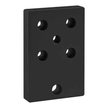 40-2180-BLACK -  40 Series 6 Hole - Leveling Anchoring Base Plate with M12 Tap