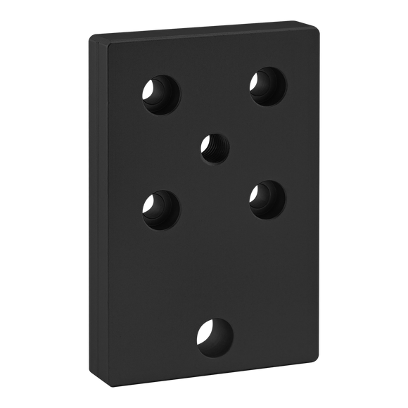 40-2180-BLACK -  40 Series 6 Hole - Leveling Anchoring Base Plate with M12 Tap