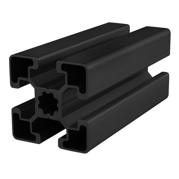 45-4545-LITE-6.05M-BLACK-FB -  45mm X 45mm LITE T-SLOT EXTRUSION 6.05M BAR FULL BLACK ANODIZE