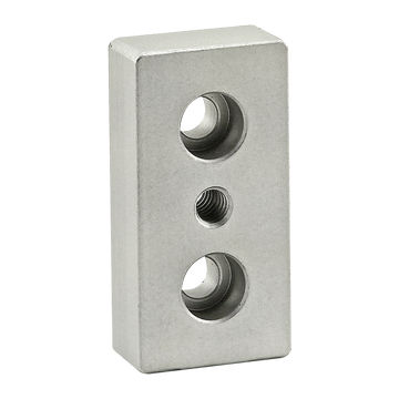 2128 -  10 Series 3 Hole - Center Tap Base Plate: 1.00" x 2.00" with 1/4-20 Tap