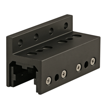 6416-BLACK -  10 Series 3 Slot Mount - Single Flange Long Standard Linear Bearing with Brake Holes