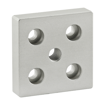2131 -  10 Series 5 Hole - Center Tap Base Plate: 2.00" x 2.00" with 3/8-16 Tap