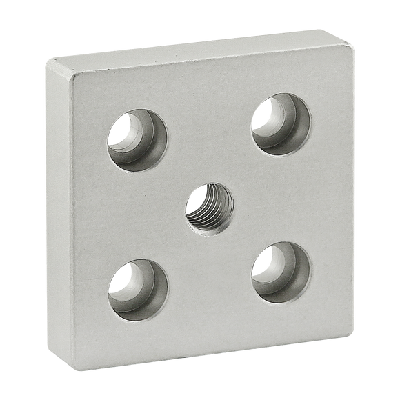 2131 -  10 Series 5 Hole - Center Tap Base Plate: 2.00" x 2.00" with 3/8-16 Tap