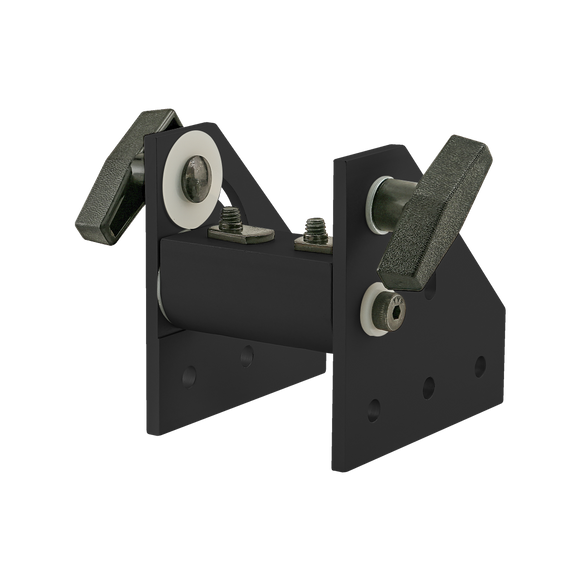 4324-BLACK -  15 Series 90 Degree Wide Double Pivot Bracket Assembly with "T" Handles