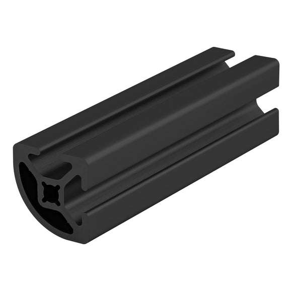 1012-S-242-BLACK-FB -  1.0" X 1.0" QUARTER ROUND T-SLOTTED EXT SMTH 242" BAR FL BLK