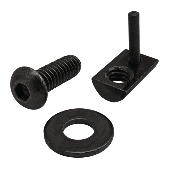 3372 -  Bolt Assembly: 1/4-20 x .750" Black BHSCS with Washer and Roll-In T-Nut with Flex Handle - Black Zinc