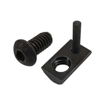 75-3801 -  Bolt Assembly: 1/4-20 x .500" Black BHSCS with Roll-In T-Nut with Flex Handle - Black Zinc