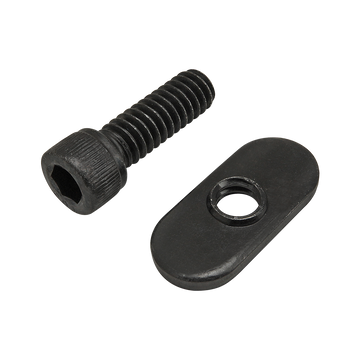 75-3816 -  Bolt Assembly: 1/4-20 x .750" Black SHCS and Slide-In Economy T-Nut - Centered Thread - Black Zinc