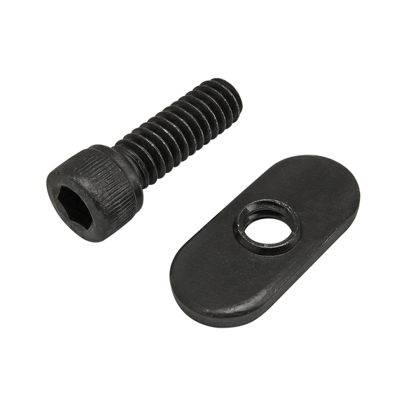 75-3816 -  Bolt Assembly: 1/4-20 x .750" Black SHCS and Slide-In Economy T-Nut - Centered Thread - Black Zinc