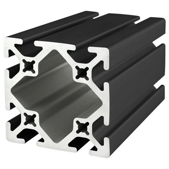 3030-S-BLACK-242 -  3" X 3" T-SLOTTED EXTRUSION SMOOTH 242" BAR BLACK ANODIZE