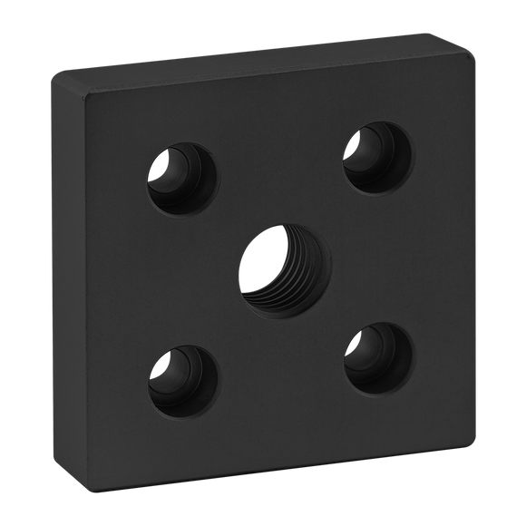 2366-BLACK -  15 Series 5 Hole - Center Tap Base Plate: 3.00" x 3.00"  with 3/4-10 Tap