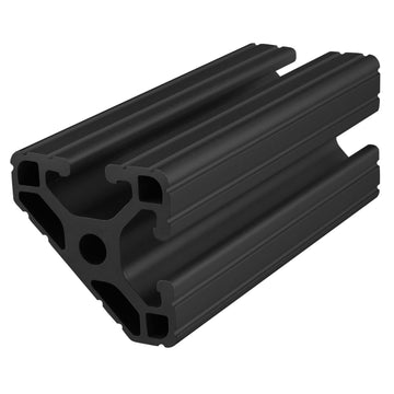 1547-120-BLACK-FB -  1.5" X 1.5" 45 DEGREE T-SLOT EXT 120"BAR FULL BLACK ANODIZE