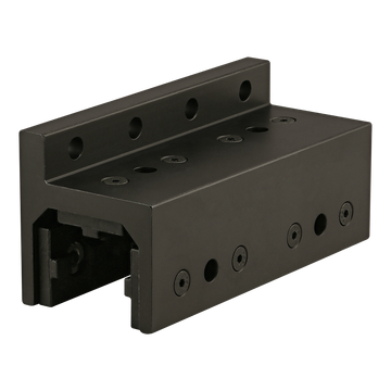 40-6531-BLACK -  40 Series 3 Slot Mount - Single Flange Long High-Cycle Linear Bearing with Brake Holes