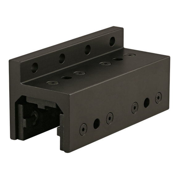 40-6531-BLACK -  40 Series 3 Slot Mount - Single Flange Long High-Cycle Linear Bearing with Brake Holes
