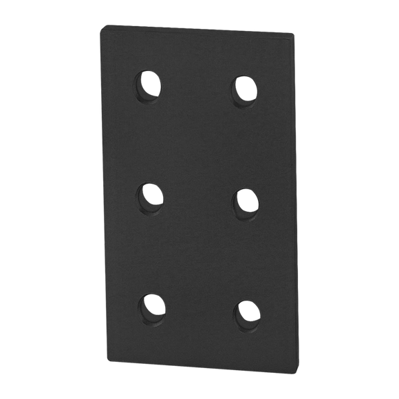 20-4166-BLACK -  20 Series 6 Hole - Rectangular Flat Plate