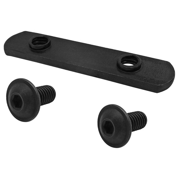 3355 -  Bolt Assembly: (2) 5/16-18 x .687" Black FBHSCS and Double Slide-In Economy T-Nut - Black Zinc