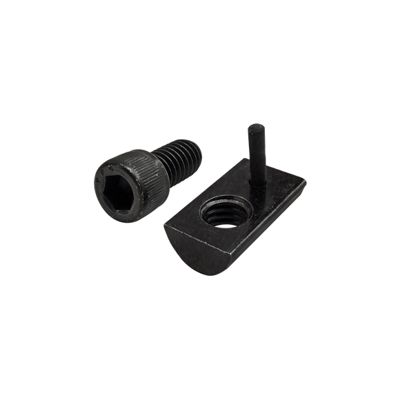 3456 -  Bolt Assembly: 5/16-18 x .625" Black SHCS and Roll-In T-Nut with Flex Handle - Black Zinc