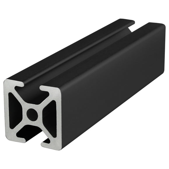 25-2504-BLACK-3M -  25mm X 25mm T-Slotted Profile - Two Opposite Open T-Slots - 3M Full Length Profile