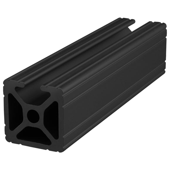 1001-120-BLACK-FB -  1" X 1" MONO T-SLOT EXT 120" BAR FULLBLACK ANODIZE