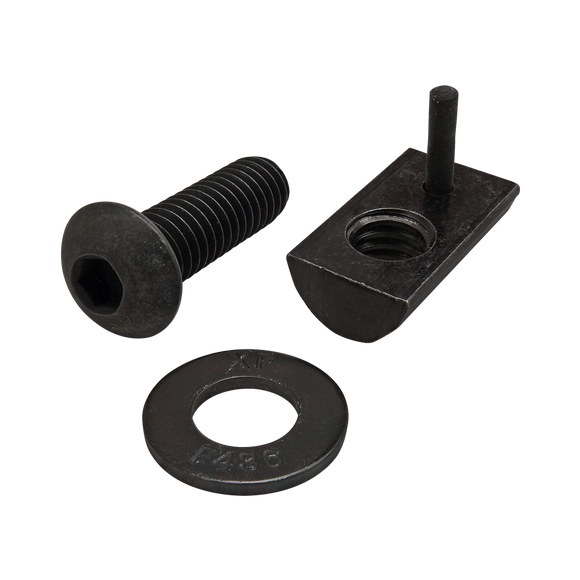 3445 -  Bolt Assembly: 5/16-18 x 1.000" Black BHSCS with Washer and Roll-In T-Nut with Flex Handle - Black Zinc