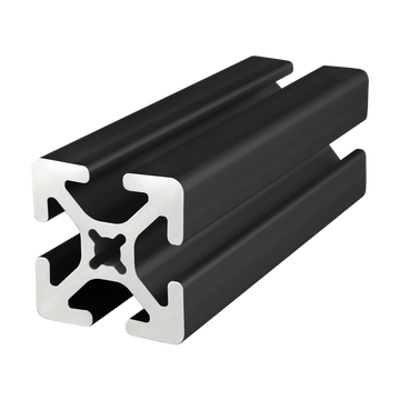 1515-S-BLACK-242 -  1.5" X 1.5" T-SLOTTED EXTRUSION SMOOTH 242" BAR BLACK ANODIZE