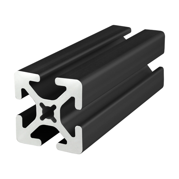 1515-S-BLACK-242 -  1.5" X 1.5" T-SLOTTED EXTRUSION SMOOTH 242" BAR BLACK ANODIZE