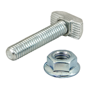 75-3637 -  M6 x 30.00mm Drop-In T-Slot Stud with Flanged Hex Nut