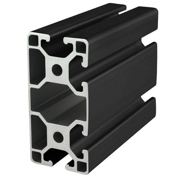 40-4084-LITE-BLACK-3M -  40mm X 80mm LITE T-SLOTTED EXT CLOSED FACEIJ BLACK ANODIZE 3M EXT