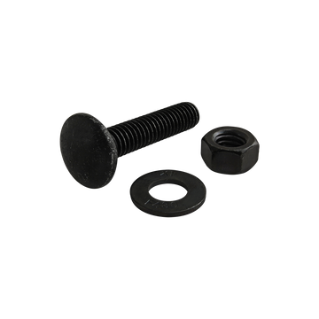 3152 -  Bolt Assembly: 5/16-18 x 1.500" Black Slide-In Flanged Economy T-Slot Stud with Washer and Hex Nut - Black Zinc