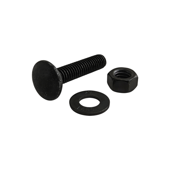 3152 -  Bolt Assembly: 5/16-18 x 1.500" Black Slide-In Flanged Economy T-Slot Stud with Washer and Hex Nut - Black Zinc